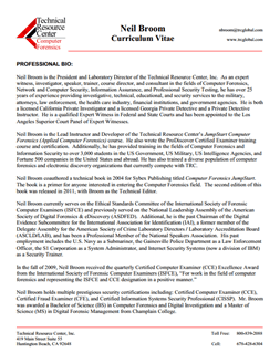CV for Neil Broom Expert Witness in Computer Forensics Investigations in Detroit Michigan 